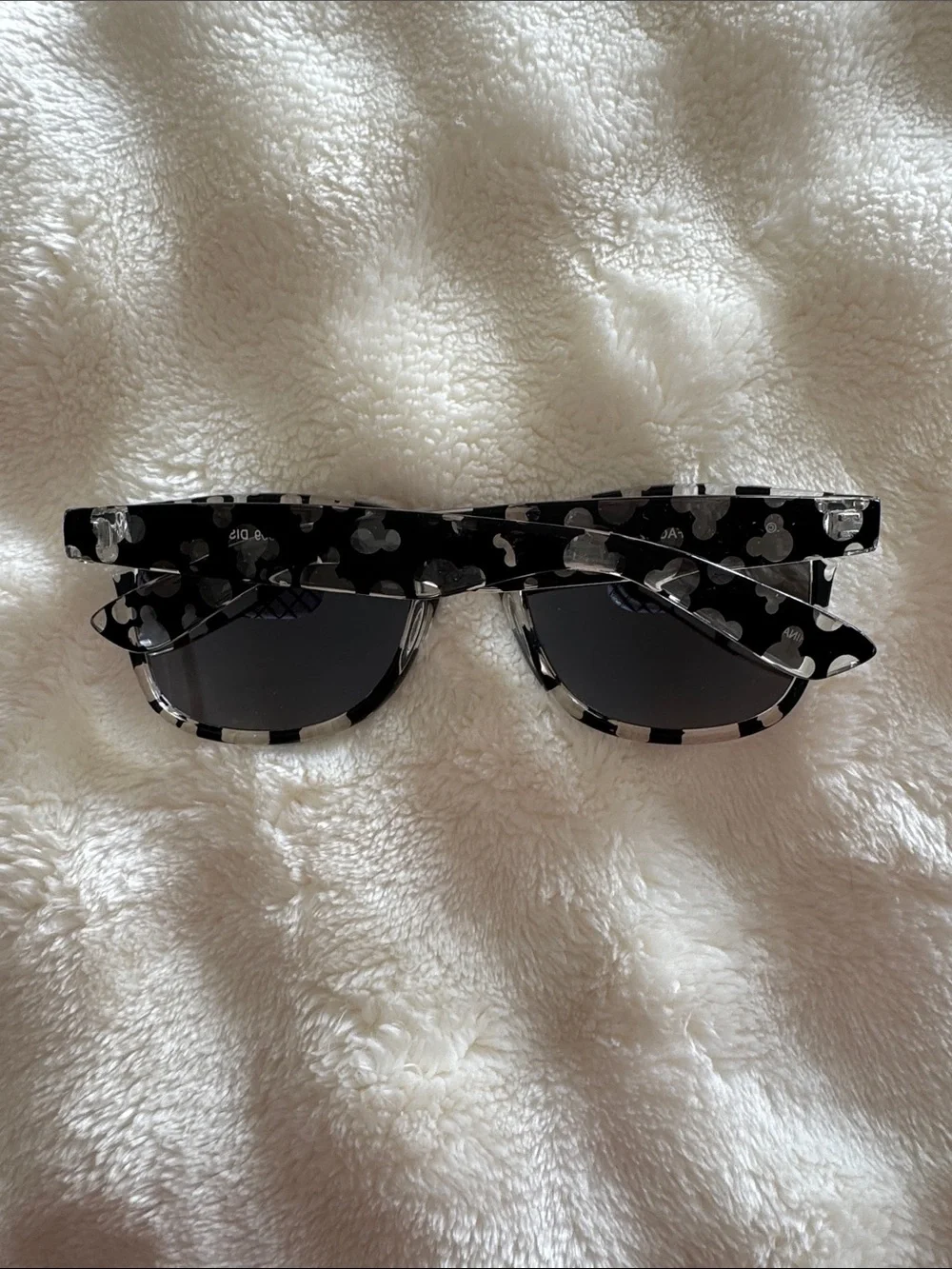 Disney Black Sunglasses with Clear Floral Polka Accents
